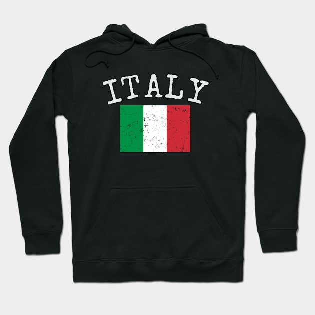 Flag of Italy - Retro Distressed Vintage Italian Flag Hoodie by PerttyShirty